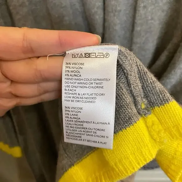 Anthropologie Women’s Size Medium Gray & Yellow Arsenau Sweater Dress NWT - Picture 5 of 11